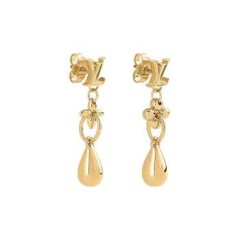 LOUIS VUITTON Metal Earrings Women's Gold