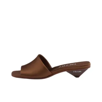 PRADA 35mm Triangle heel Satin Mules
