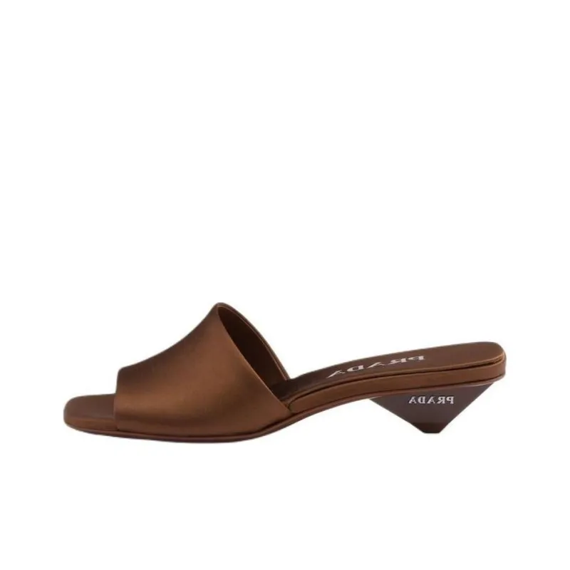 PRADA 35mm Triangle-heel Satin Mules-0