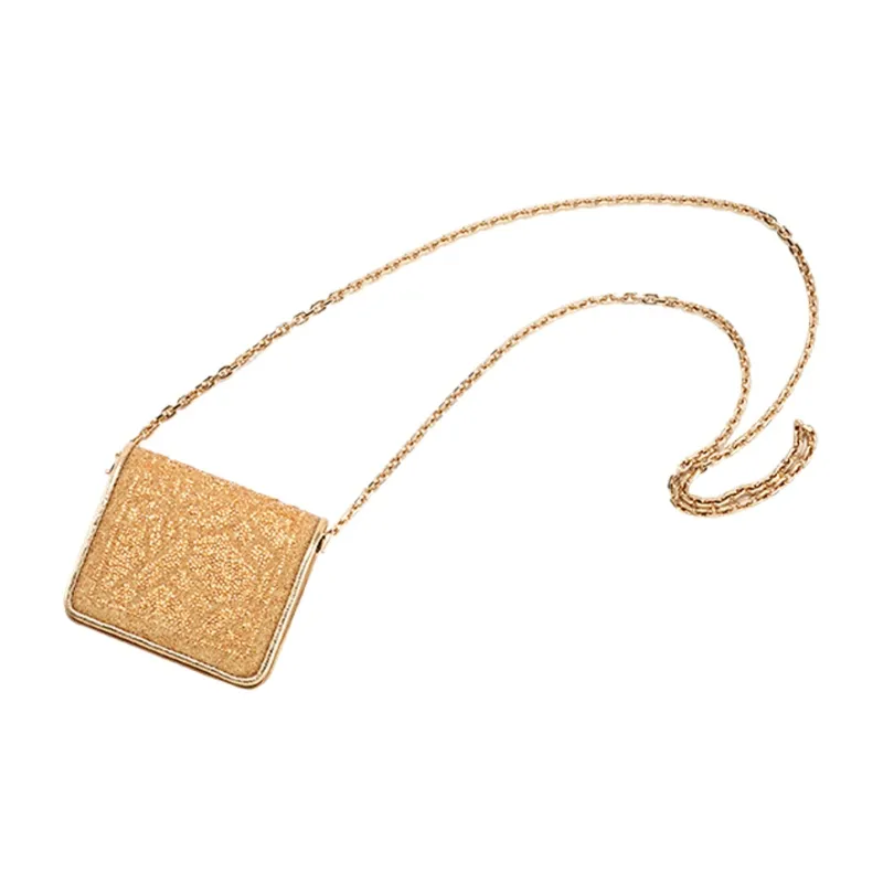 URANOLITH Top Grain Cow Leather Mini Rhinestone Crossbody Bag Small Size Women's Sunny Gold-1