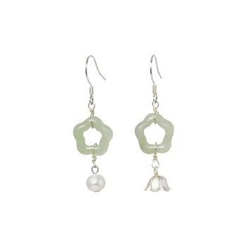 Best Wishes Hetian Jade Earrings Unisex