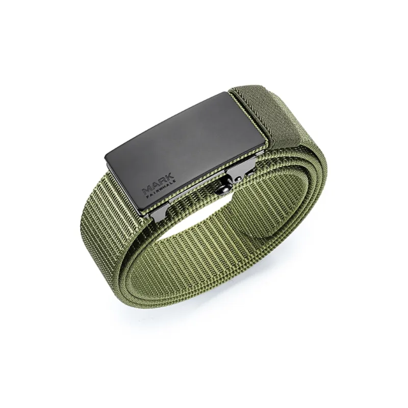 FAIRWHALE Solid Color Minimalist Style Automatic No Button Pants Belt Men's Width 3.5CM-2
