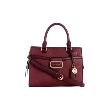 GUESS Coated Canvas One Shoulder Handbag Crossbody Bag Mini Women's Burgundy