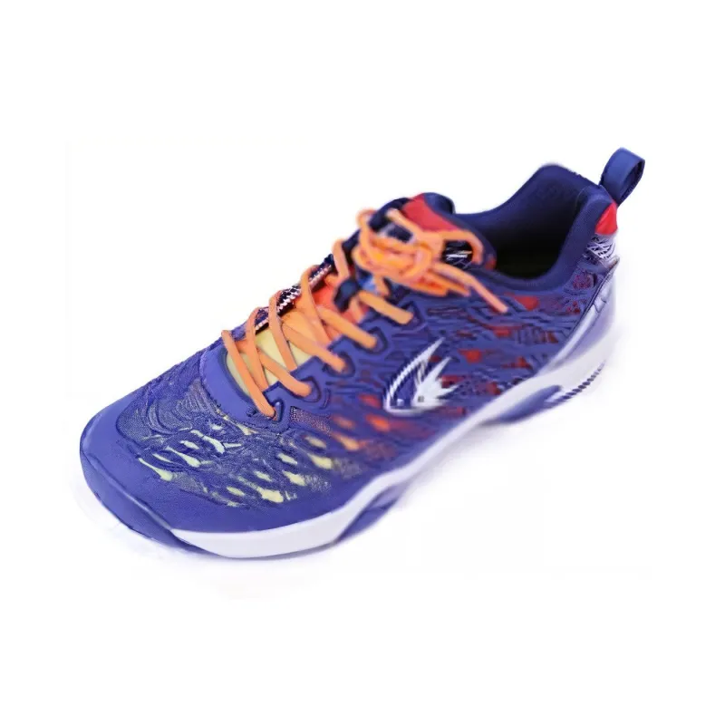 DOUBLEFISH Anti Slip Wear Resistant Low Top Badminton Shoes Unisex Blue-2