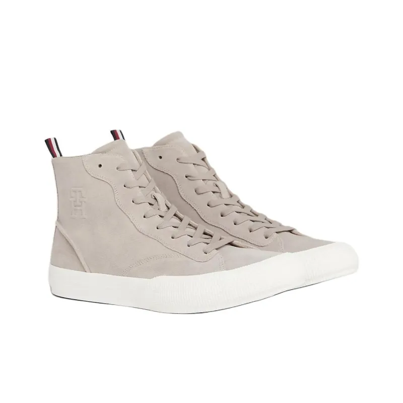 Tommy Hilfiger Wear-Resistant High-Top Skateboard Shoes Men's Dusty Pink-1