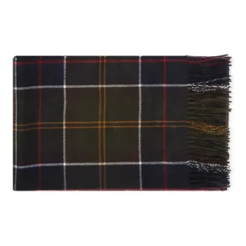 BARBOUR Check pattern Fringe detailing Scarf