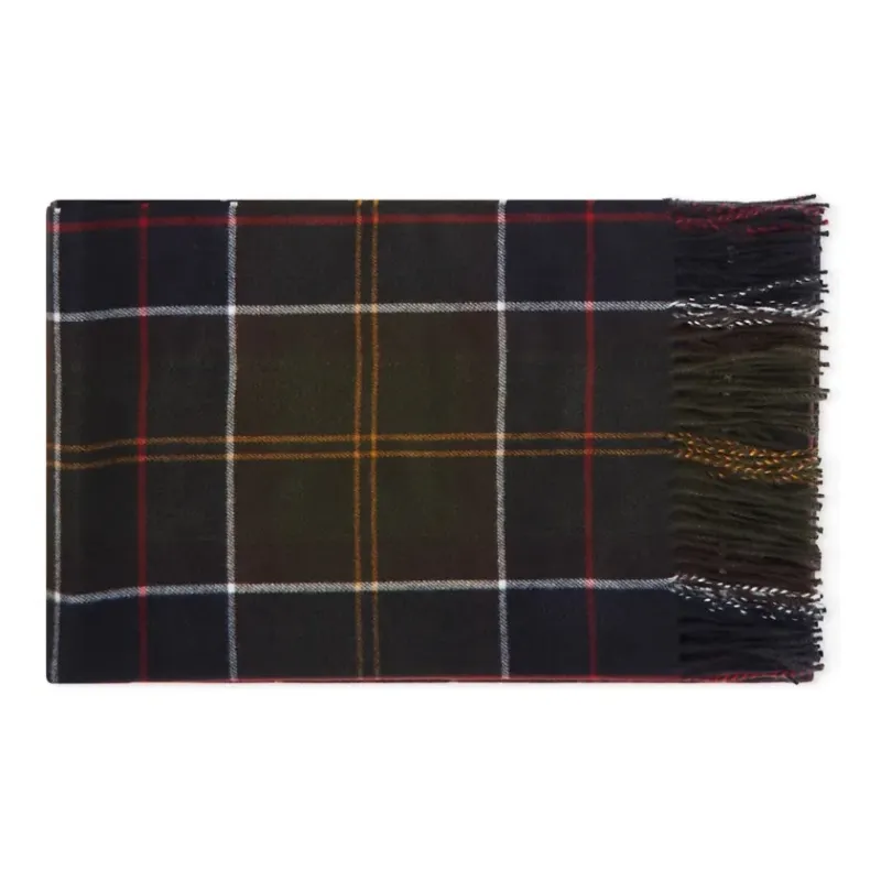 BARBOUR Check pattern Fringe detailing Scarf-0