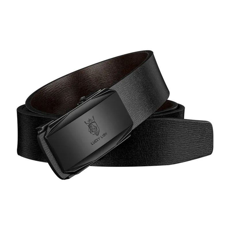 LUCKY LION Automatic Buckle Business Advanced Elegant Leather Belts Men's-10