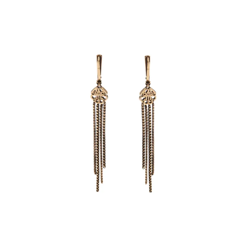 Alexander McQueen Embellished Chain Drop Earrings-1