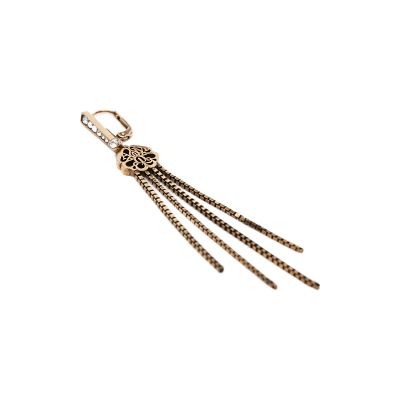 Alexander McQueen Embellished Chain Drop Earrings-3