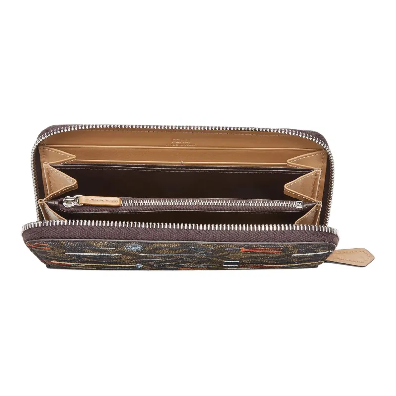 FENDI Canvas Wallet Men's Brown-2