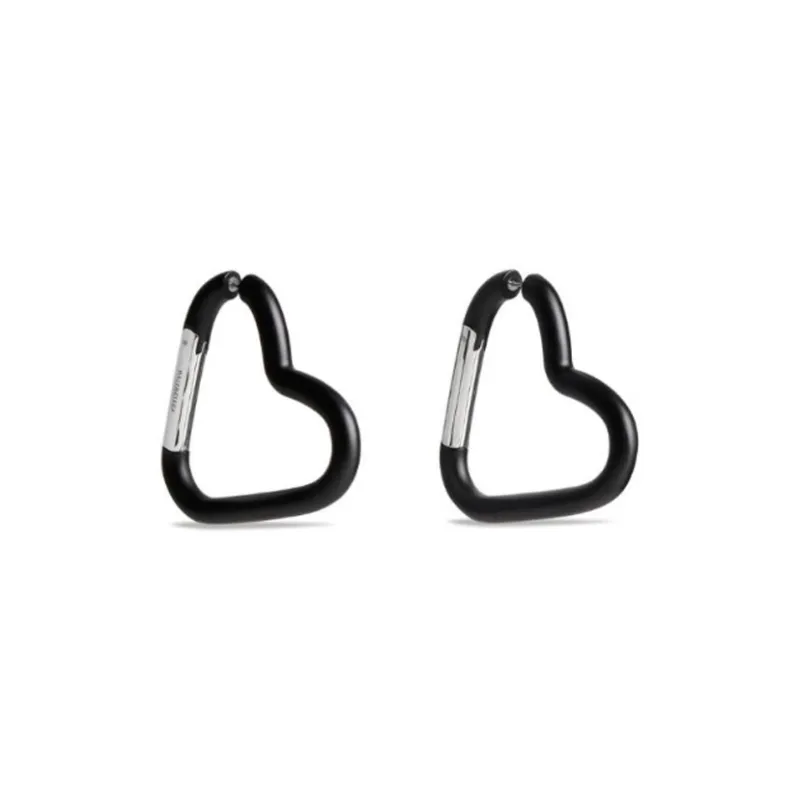 Balenciaga Aluminum Brass Earrings Women's Black-1