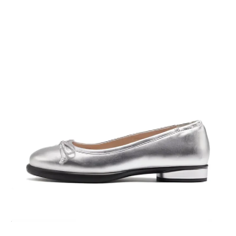 Ecco Casual Single Shoes 3cm Women's Silver-0