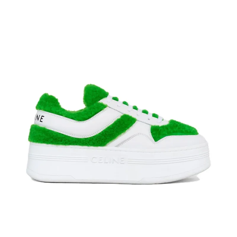 CELINE Block Platform Shoes Women's White Green-1