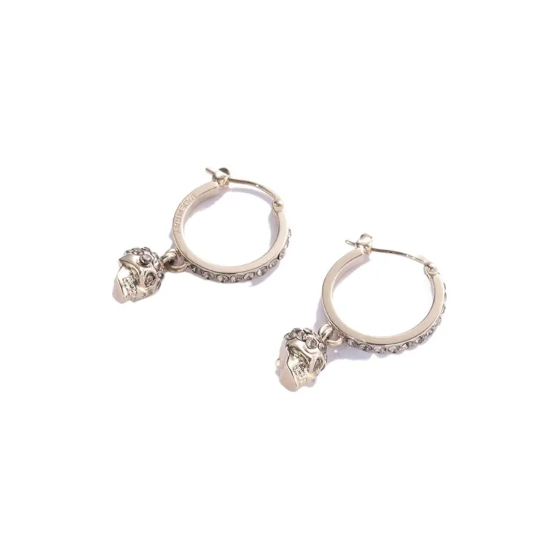Alexander McQueen Skull Embellished Hoop Earrings-3