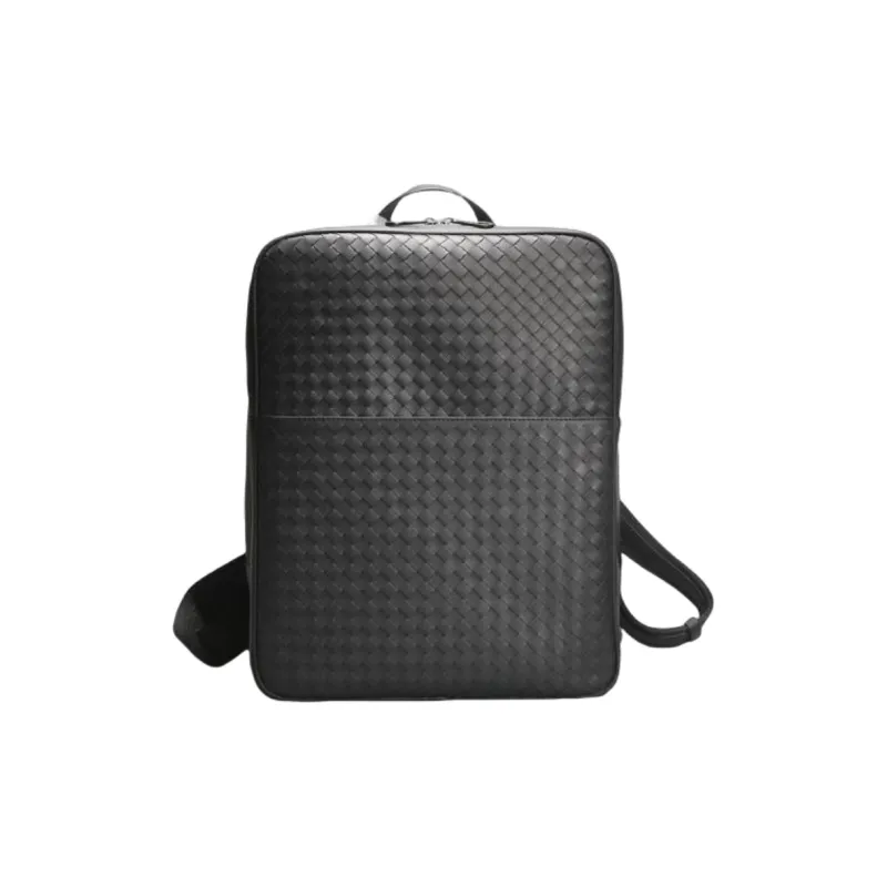 CMLZIUA Top Grain Cow Leather Backpack Unisex Black-1