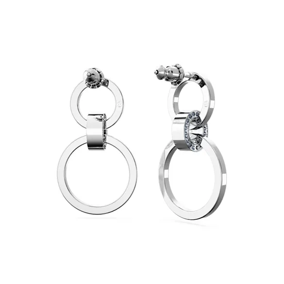 Swarovski Faux Crystal, Rhodium Plated Earrings Women's Silver-3
