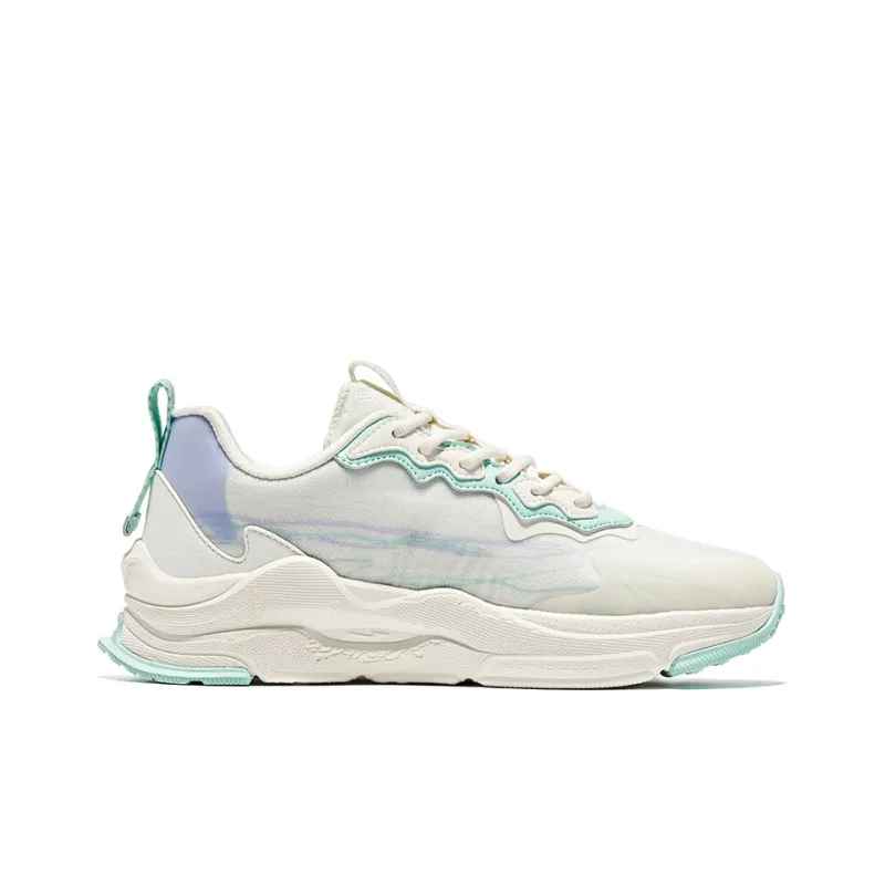 Erke Sora River Anti-Slip Wear-Resistant Low-Top Sports Casual Shoes Women's White Green-1