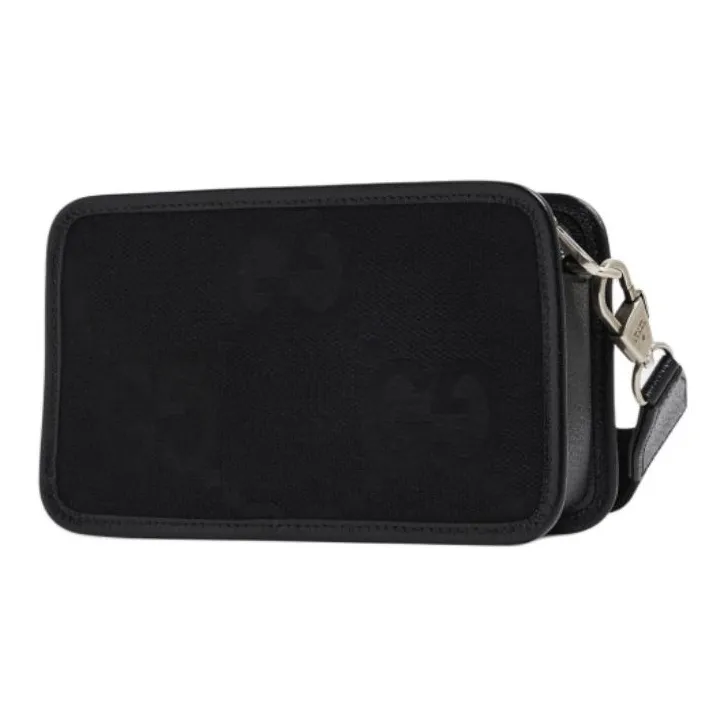 GUCCI GG Canvas With Leather Trim Canvas Bag Camera Bag Shoulder Bag Crossbody Bag Mini Men's Black-3