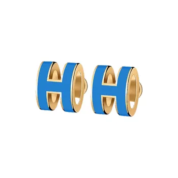HERMES Earrings Unisex Blue