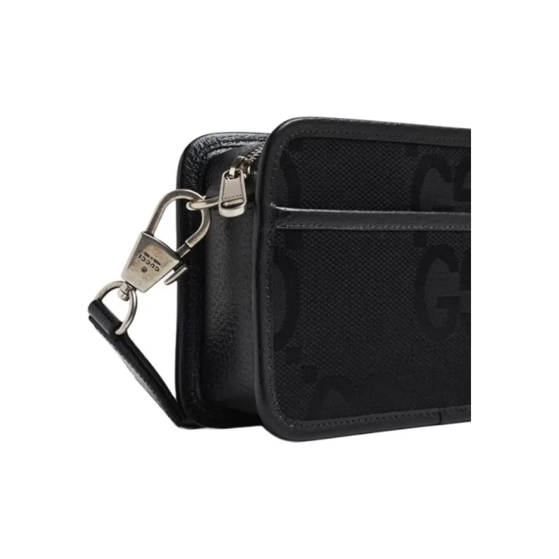 GUCCI GG Canvas With Leather Trim Canvas Bag Camera Bag Shoulder Bag Crossbody Bag Mini Men's Black-7