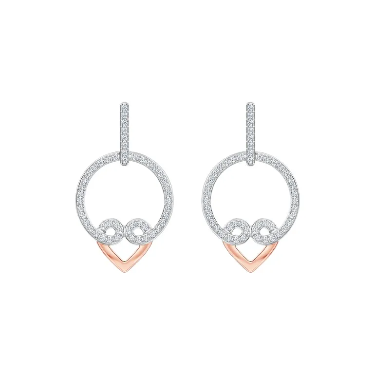 Swarovski My Hero Earrings Women's White Gold Plated Rose Gold-0