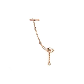 HERMES 18K Rose Gold Diamonds Earrings Women's Rose Gold
