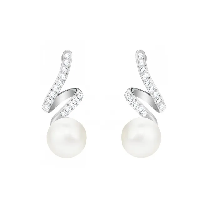 Swarovski White Gold Plated Earrings Women's-1