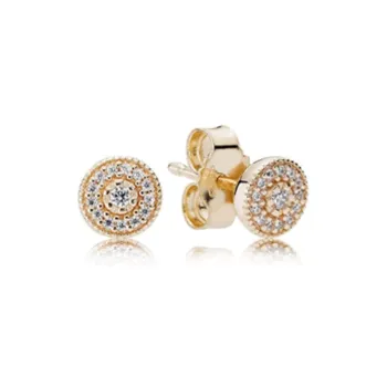 Pandora 14K Gold Cubic Zirconia White Gold Earrings Women's Gold