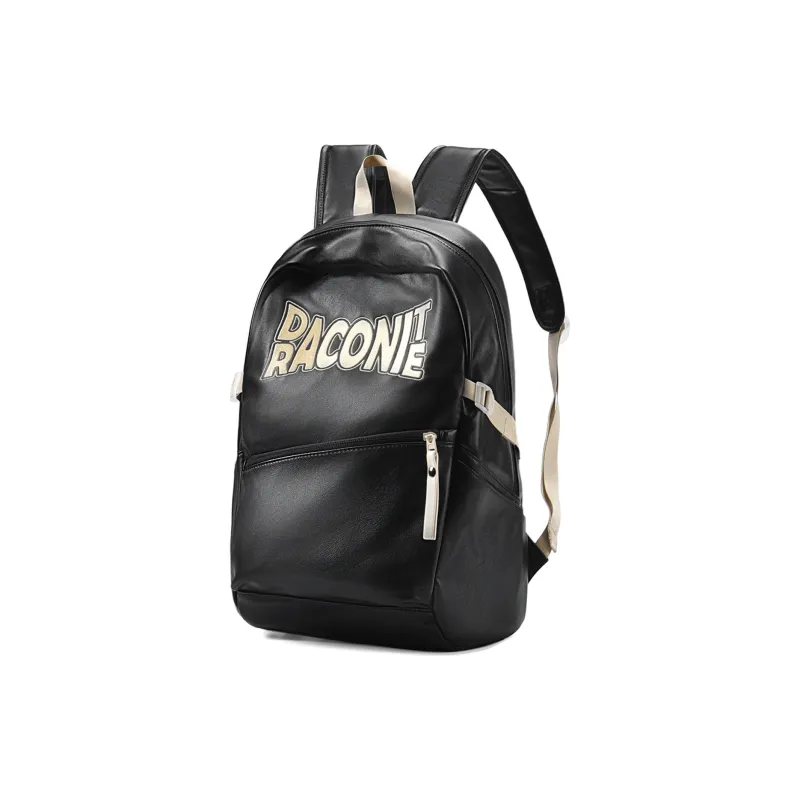 DRACONITE PU Student Backpack Regular Unisex Black Gold-2