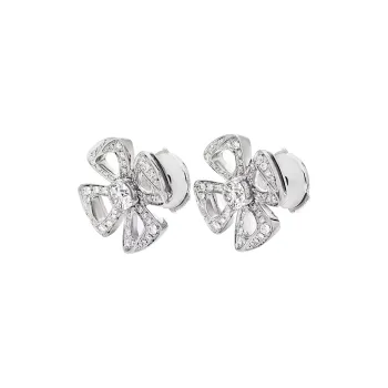 BVLGARI Diamond Earrings Women's Silver