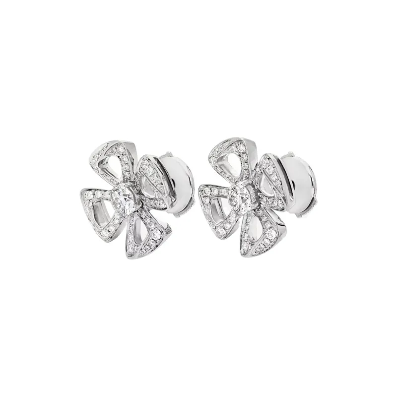 BVLGARI Diamond Earrings Women's Silver-0