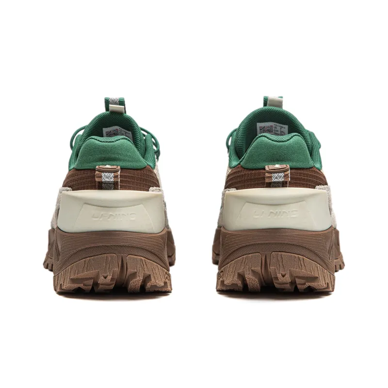 LiNing CF Pro Wilderness Cushioning Waterproof Low Top Casual Shoes Women's Beige White Green Brown-5