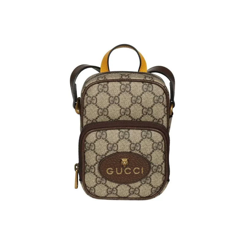 GUCCI Unisex Neo Vintage Monogram Mini Cowhide Single-Shoulder Bag-1
