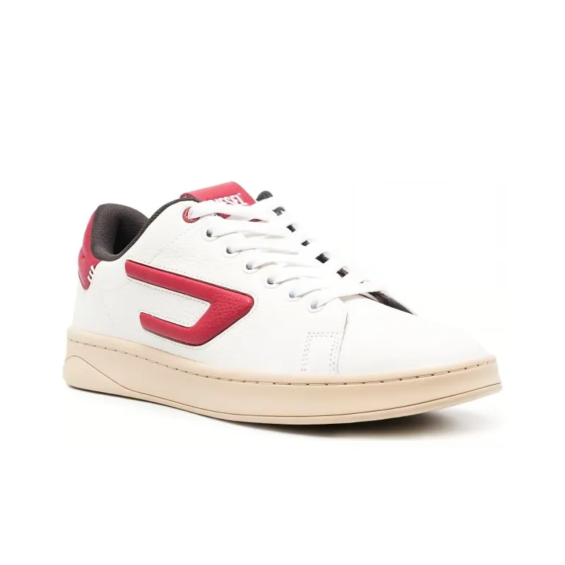 DIESEL S Athene Low Top Skateboard Shoes Men's Red White-1