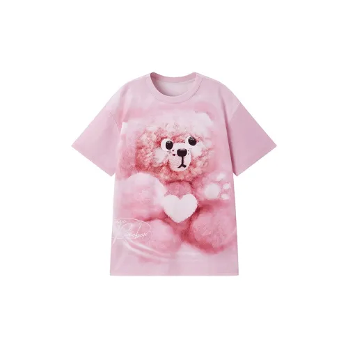 LEDIN Honey Kuma Co-branded Series T-Shirts Women's Pink In Stock