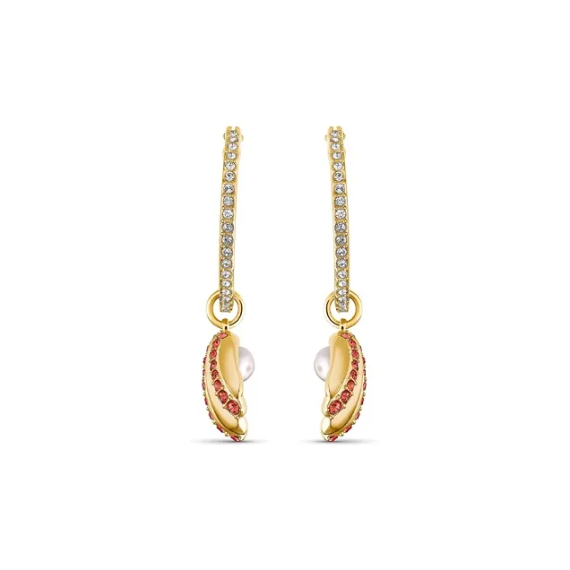 Swarovski Shell Earrings Women's Gold-2