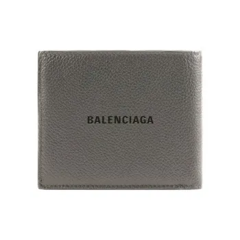 Balenciaga Cash Square Cow Leather Wallet Men's Gray