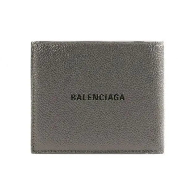 Balenciaga Cash Square Cow Leather Wallet Men's Gray-0