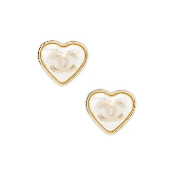 CHANEL Metal Earrings Women's Gold