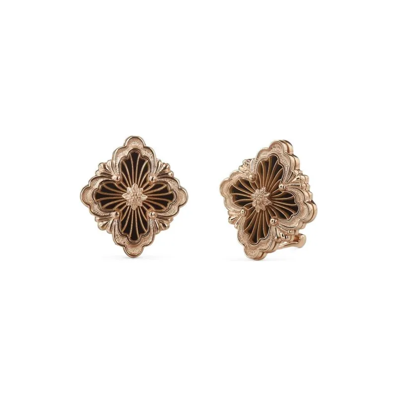 BUCCELLATI Onyx Earrings Women's Rose Gold-1