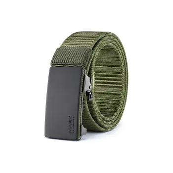 FAIRWHALE Solid Color Minimalist Style Automatic No Button Pants Belt Men's Width 3.5CM
