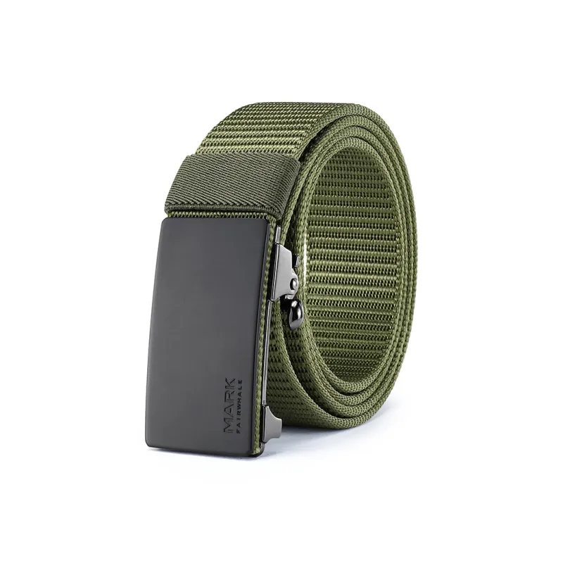 FAIRWHALE Solid Color Minimalist Style Automatic No Button Pants Belt Men's Width 3.5CM-0