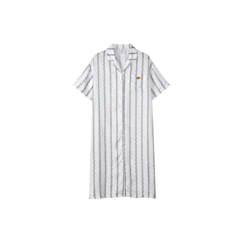 Same Language Nightgown Women's Diamond White Vertical Stripes