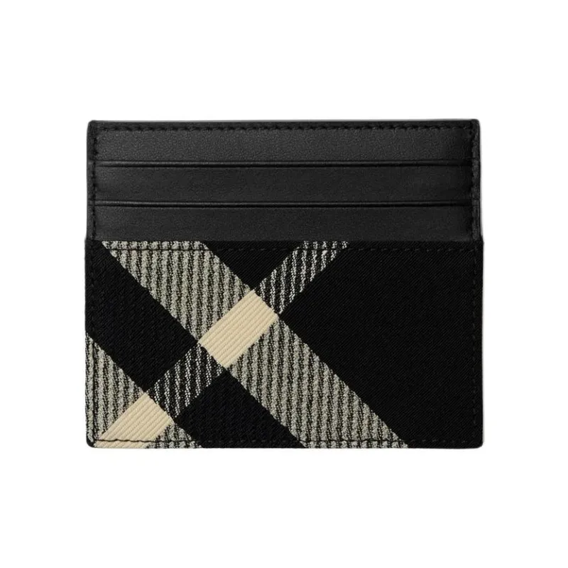Burberry Polyester With Cotton Card Holder Tubas Men's Black & Calico-1