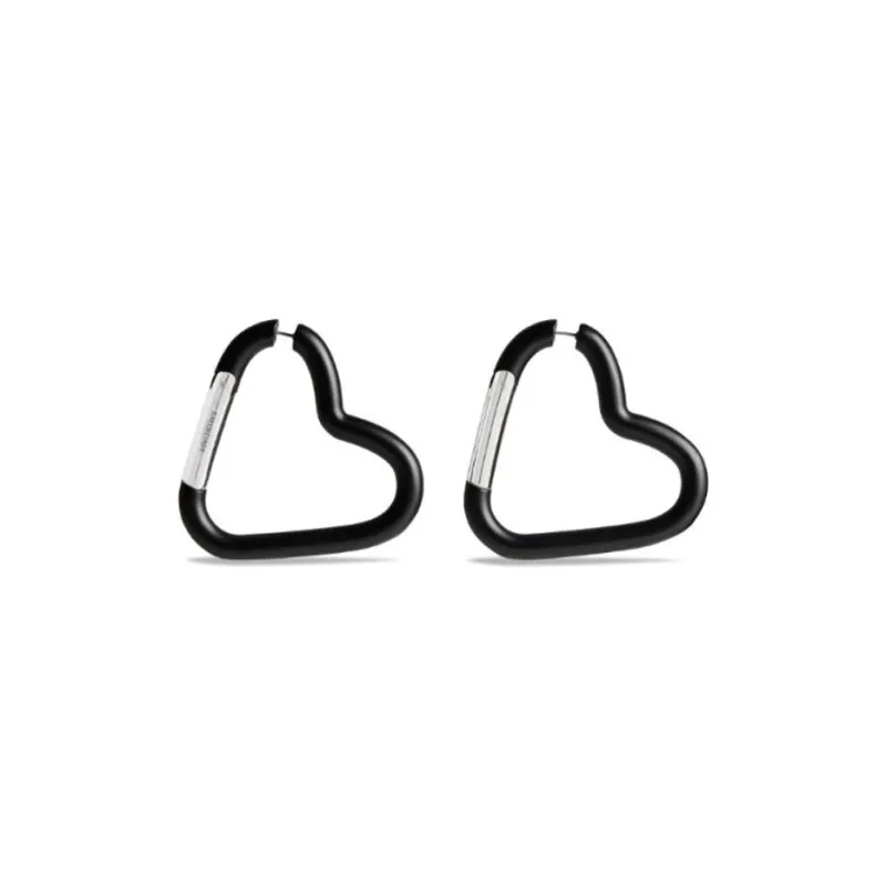 Balenciaga Aluminum Brass Earrings Women's Black-0