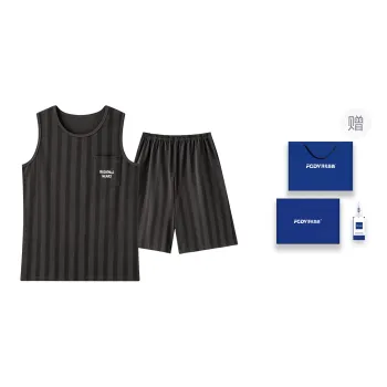 Floating Light Islands Pajama Set Men's Gift Box Set Black