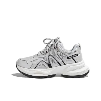 Warrior Low Top Casual Running Shoes Unisex Silver Gray