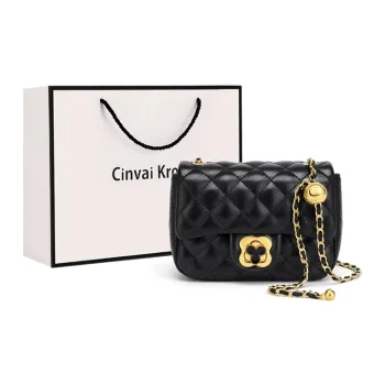 Simvay Clos Microfiber With Cow Leather Shoulder Bag Crossbody Bag Chain Pack Small Size Women's