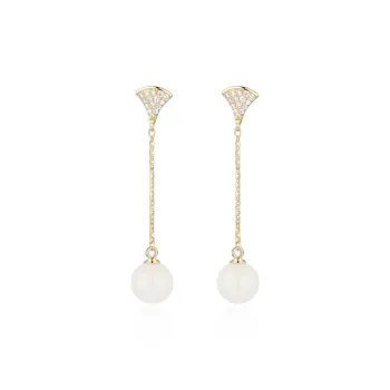 QLADY Earrings Green Jade Women's